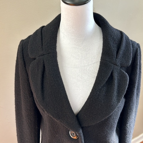 Classiques Entier 100% Merino Wool Black Pea Coat Jacket Size L - Picture 3 of 9
